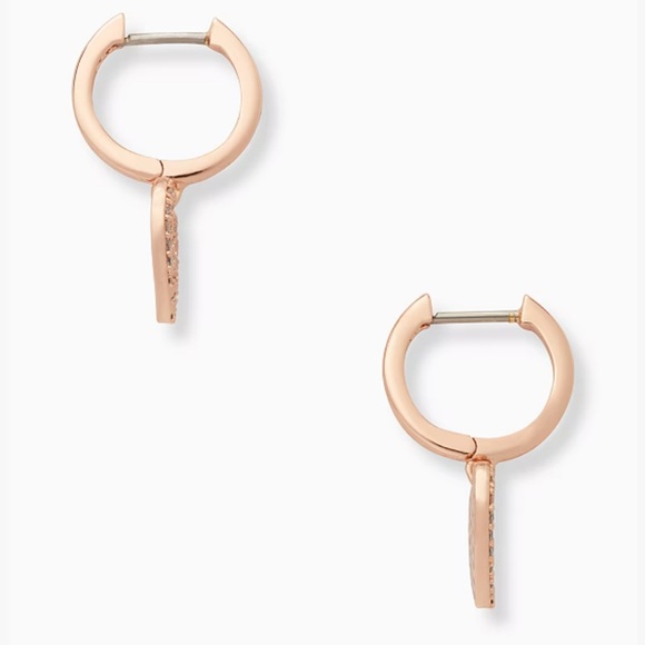 NWT Kate Spade Yours Truly Pave Heart Drop Earrings Rose gold - Picture 4 of 5
